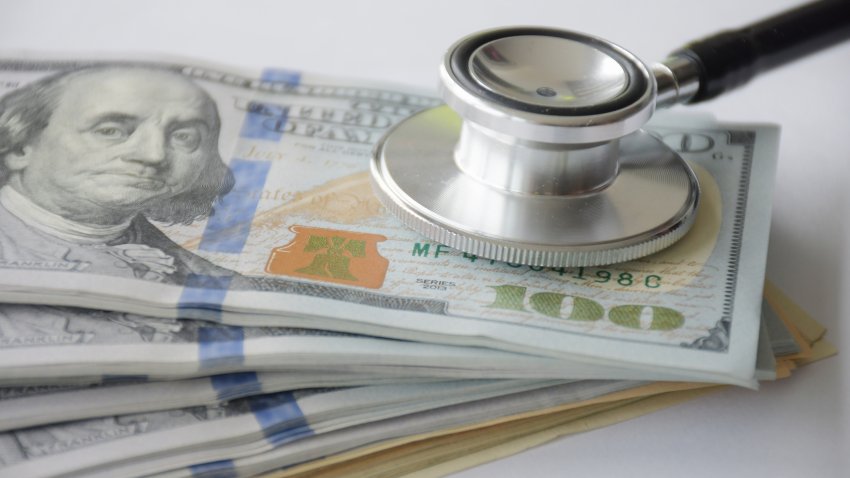 Big money with medical health care concept.